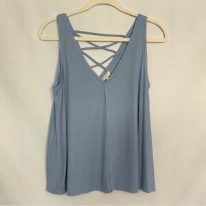 Lucky Brand‎ Blue V-Neck Sleeveless Tank Top